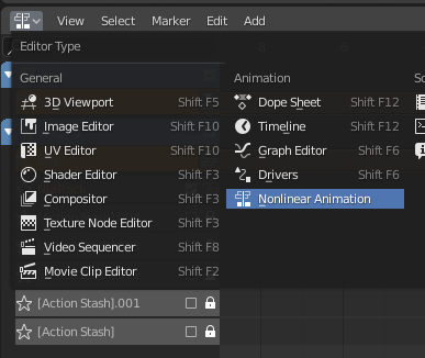select nonlinear animation editor